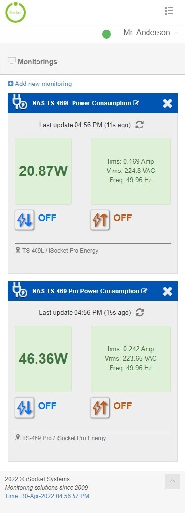 Full power consumption for QNAP NAS TS-469 Pro and TS-469L